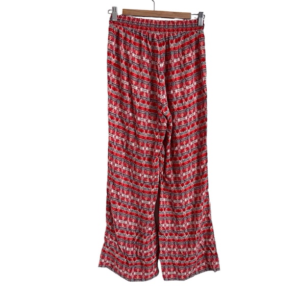 Joie Red Silk Pants Tribal Print Wide Leg Lightweight Casual Southwest Boho XS - Picture 2 of 9
